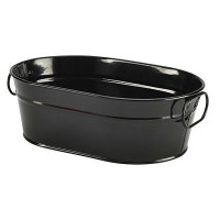 23cm Black Galvanised Steel Serving Bucket